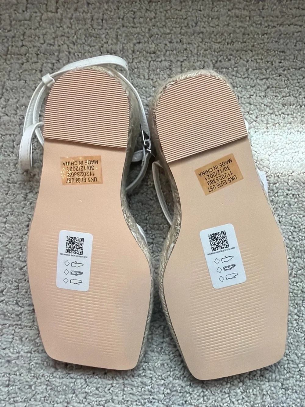 Topshop White Croc-Textured Espadrille Wedge Sandals